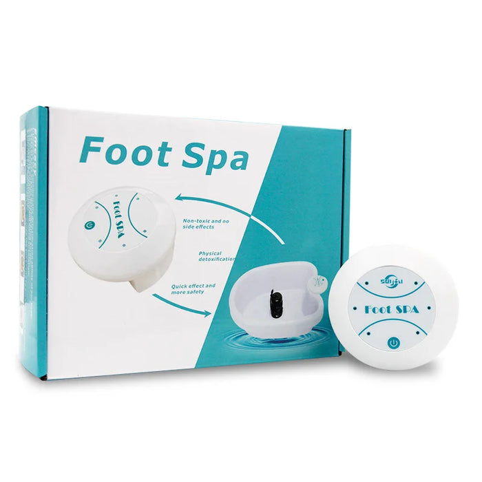 Detox Ion Electric Foot Spa Bath Massager Machine Mini FootBath Cleanse Footspa Vibrat Whirlpool Care Arrays Aqua Health Therapy