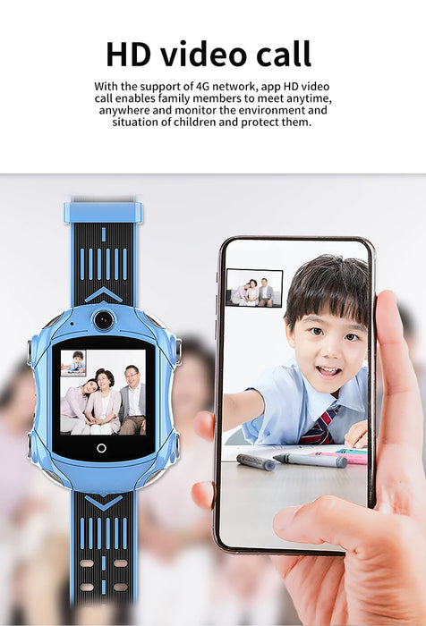 Children's  plastic watch AI Voice APP GPS SOS Sport Waterproof Track Remote Photo HD Video Call WiFi 4G sim card smart watch