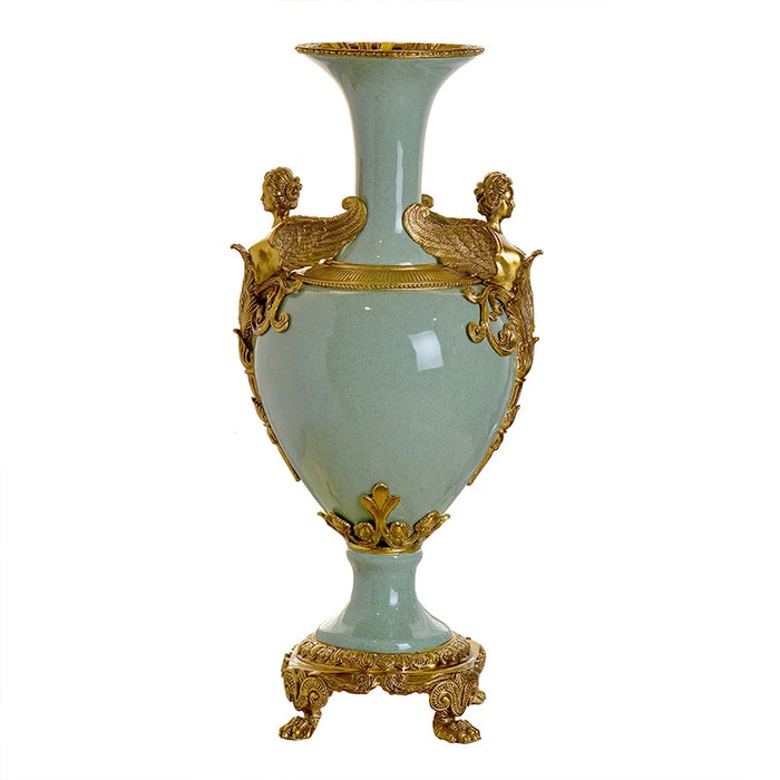 Neoclassical ceramics with large copper vases, handicrafts, home decoration, luxury ornaments