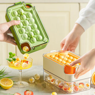 Silicone Ice Cube Mold Household Refrigerator Large Capacity Ice Box Press with Lid Frozen Food Grade Mini Ice Grid Kitchen Tool
