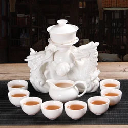 chinese style traditional kung fu ceramic tea cup ceremony set teapot