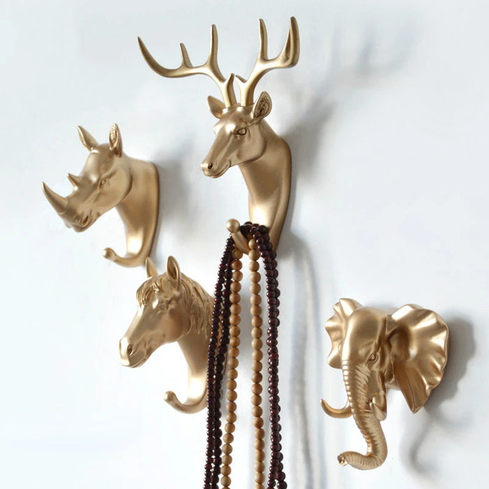 Creative deer hook hole free entrance door wall hanging Nordic strong viscose key to store wall decoration