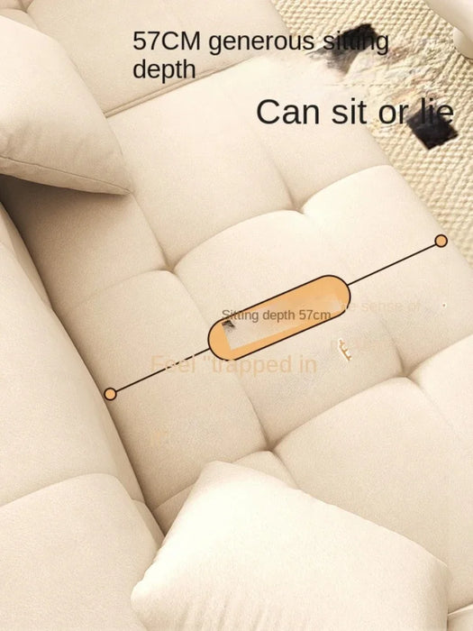 Xl Technology Fabric Sofa Small Apartment Minimalist French Nordic Lambswool Straight Row Sofa