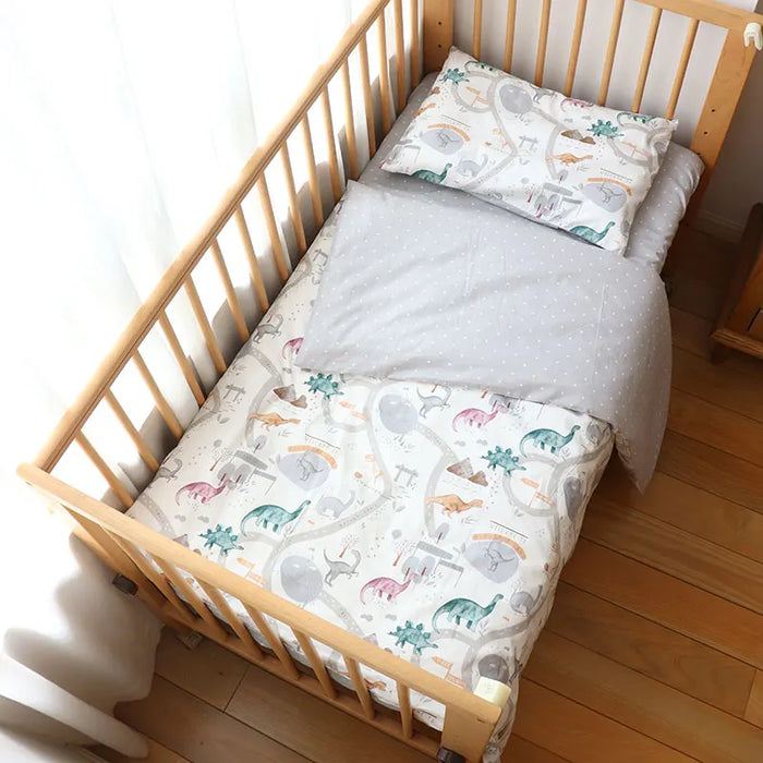 Baby Bedding Set Soft Cotton Baby Cot Kit Crib Bedding Set Quilt Duvet Cover Pillow Pilowcase Sheet Bumpers Baby Room Decoration