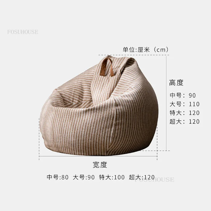 Nordic EPP Bean Bag Sofas for Living Room Japanese Style Linen Single Sofa Personality Lazy Sofa Ins Household Soft Sofas Chairs