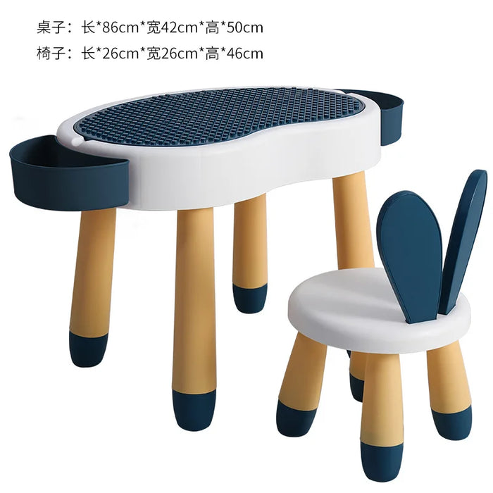 Kindergarten table and chair set children baby eating toys plastic small table home student writing class study table kid desk