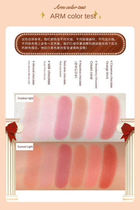 Cy Flower Know Blush Vigorous Girl White Temperament Rouge Peach Pink Portable Free Shipping