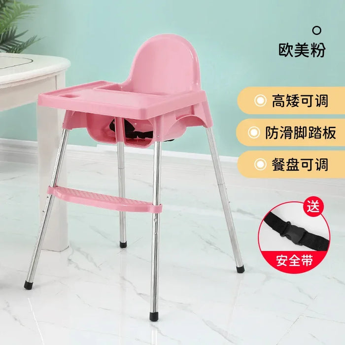 CE Certified Adjustable Children's Dining Chair Baby High-leg Booster Seats