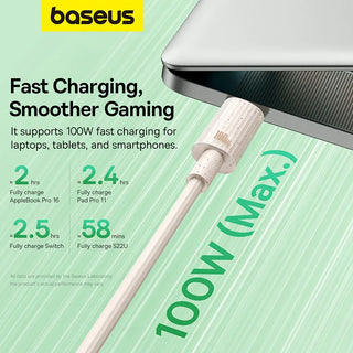 Baseus Eco-friendly 100W USB C To USB Type C Cable For iPhone15 Fast Charging Charger Cord USB-C TypeC Cable For Macbook Samsung