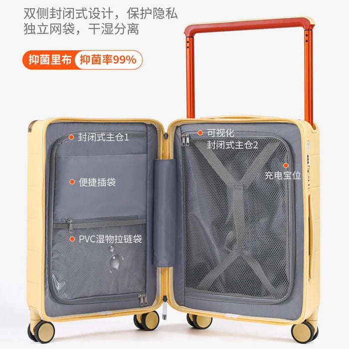 Wide drawbar luggage female small 20 inches new multi-functional suitcase sub password boarding box travel box male 24