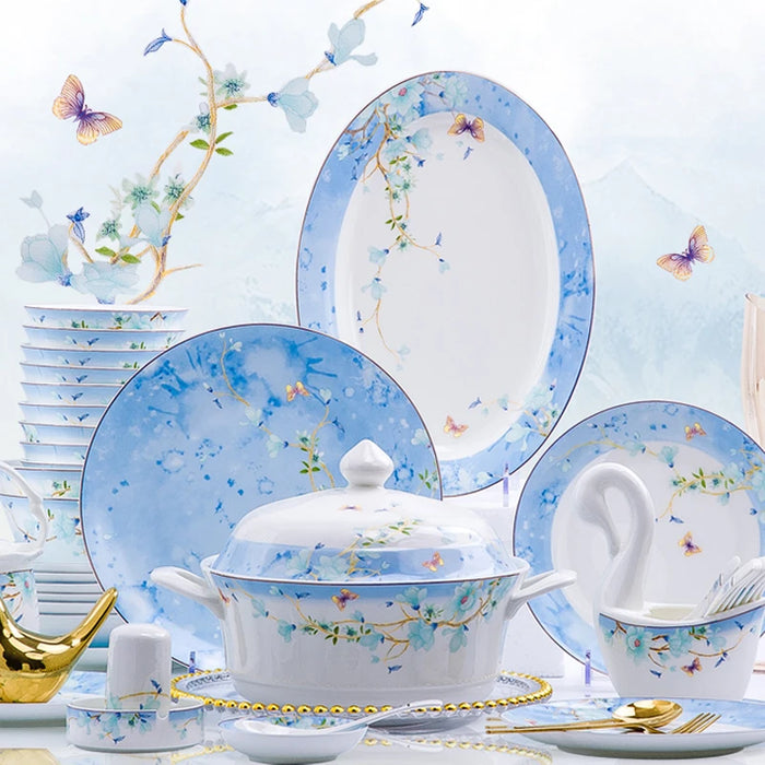 porcelain dinner set 60 pcs jingdezhen ceramics chinese dishes dishes set  Rice Bowl Salad dinner set Dinnerware Set Tableware