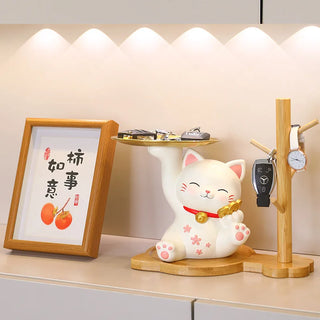 Lucky cat Home Decoration Luxury high-end porch storage tray ornaments Tree branch shelf living room desktop decoration