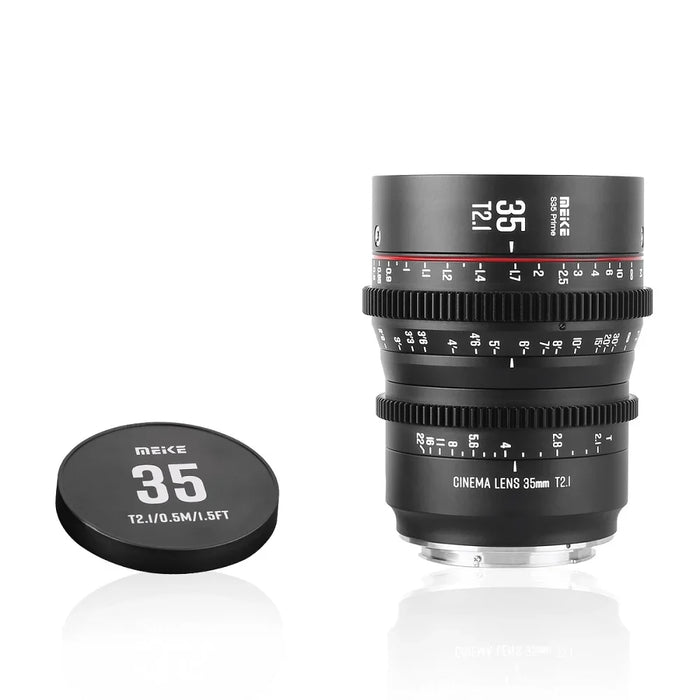 Meike 35mm T2.1 Manual Focus Wide Angle Prime Cinema Lens S35 for EF Mount EOS C100 Mark II C200 3100 Mark II EOS C700 camera