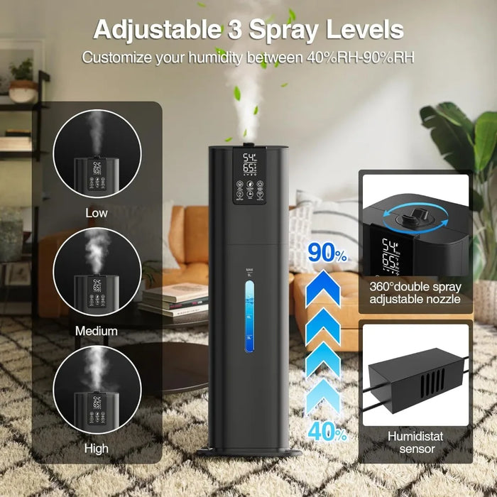 Humidifier Smart, 6 Gal, 2.11Gal(8L) Quiet Top Fill Cool Mist, Smart App & Remote Control, 3 Speed with 360° Nozzle, Humidifier