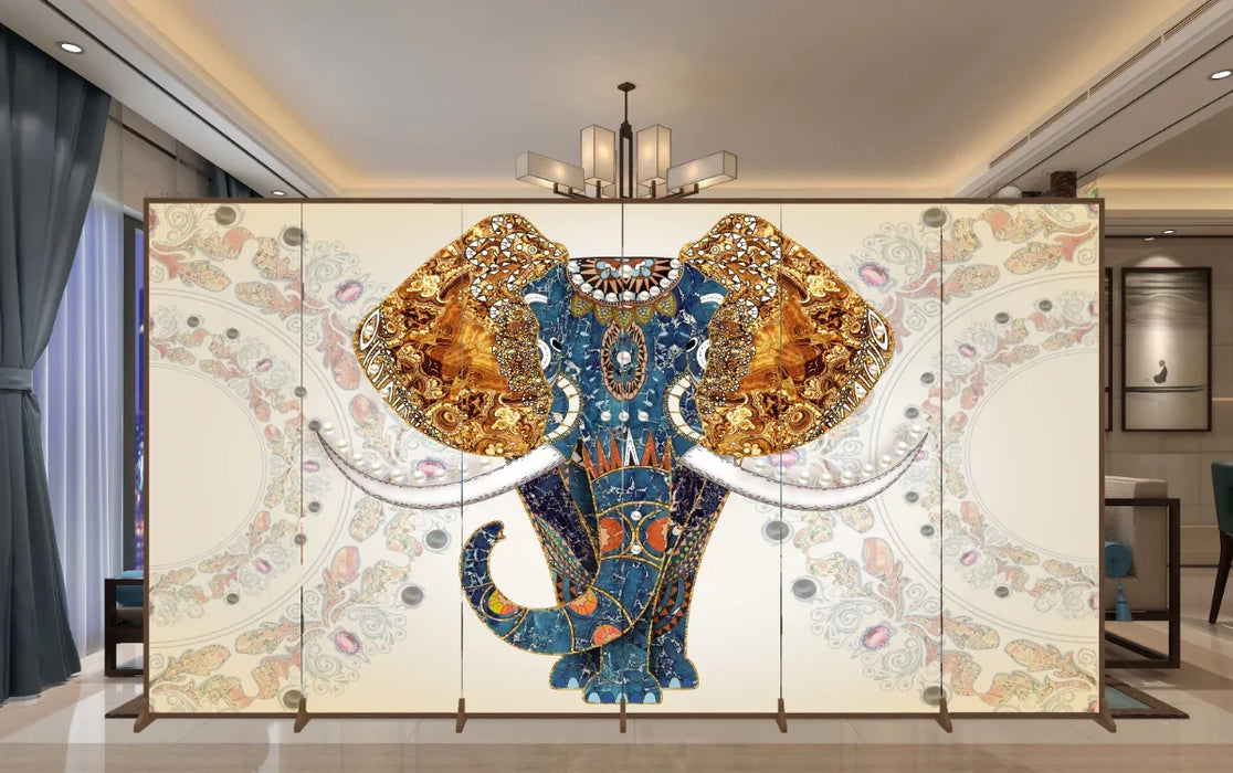 Bag edge folding screen partition block living room sample room porch company mobile Nordic elephant folding screen