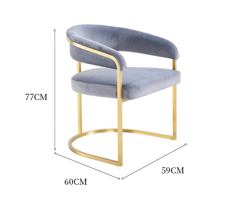 Luxury Velvet Hotel Restaurant Leisure Dining Chairs, Bedroom Dressing Minimalist Backrest Chairs