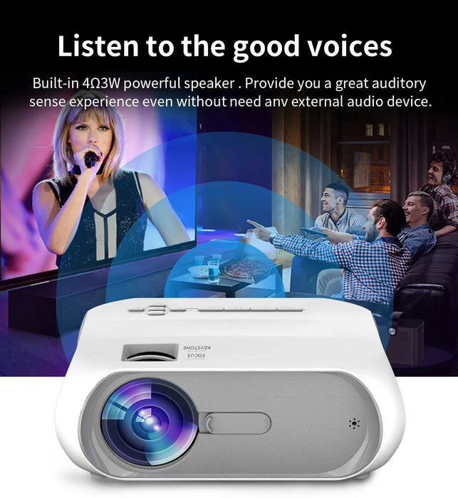 New LCD Projector 5000 Lumens 200 ANSI Built-in Speaker Projector 1920*1080P Full LED Home Projector T9 Android