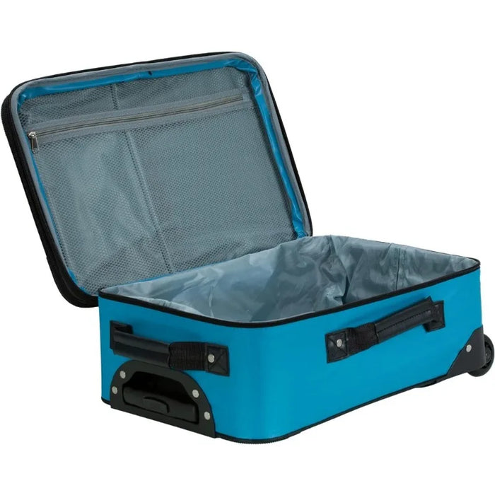 Upright Luggage Set,Expandable, Turquoise, 4-Piece (14/19/24/28)