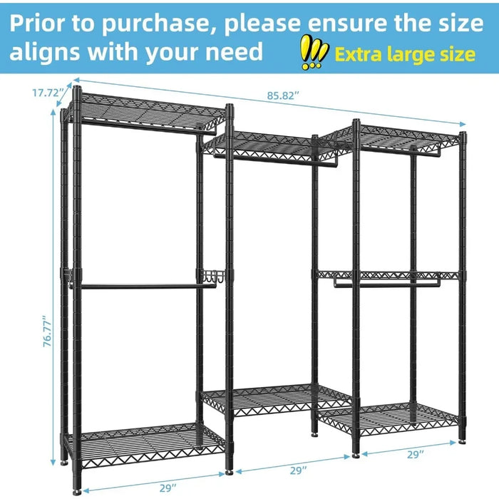 Compact Extra Large Clothing Racks Metal With 5 Hanging Rods Wardrobe Wardrobe Bedroom Furniture Hanger Home Wardrobes