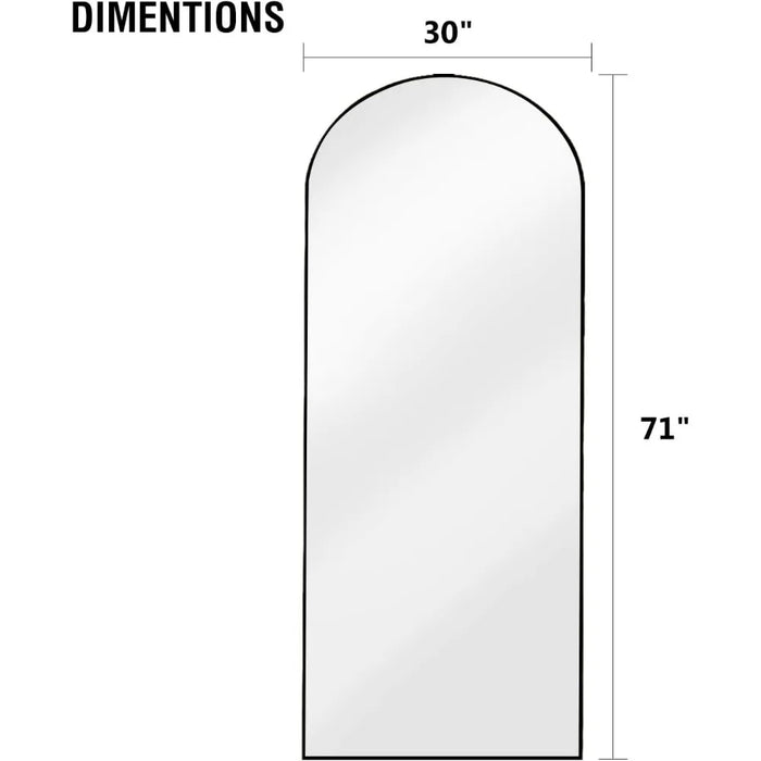 Floor Mirror Full Length,  Mirror Hanging or Leaning, Standing Mirror, Body Mirror,   Frame for Bedroom Living Room (Black)