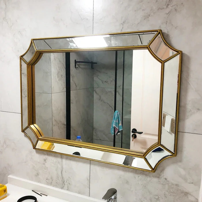 Large Bathroom Mirror Vanity Luxury Irregular Golden Shower Mirror Aesthetic Espejo Cuerpo Entero Home Improvement CC50BM