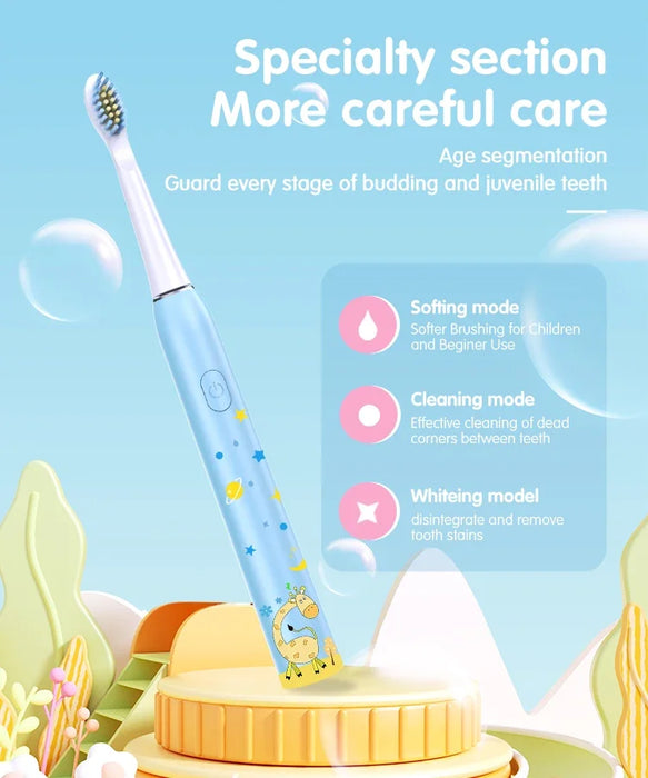 Hot Sale Waterproof Sonic Electric Toothbrush Rechargeable Cartoon Smart Children Toothbrushes For Kids