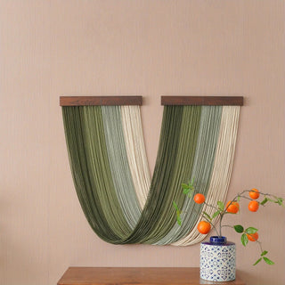 1 Pc Macrame Yarn Hanging, Gift For Mom, Bedroom Wall Hanging, Geometric Home Decor, Scandinavian Home Decor Yarn Art