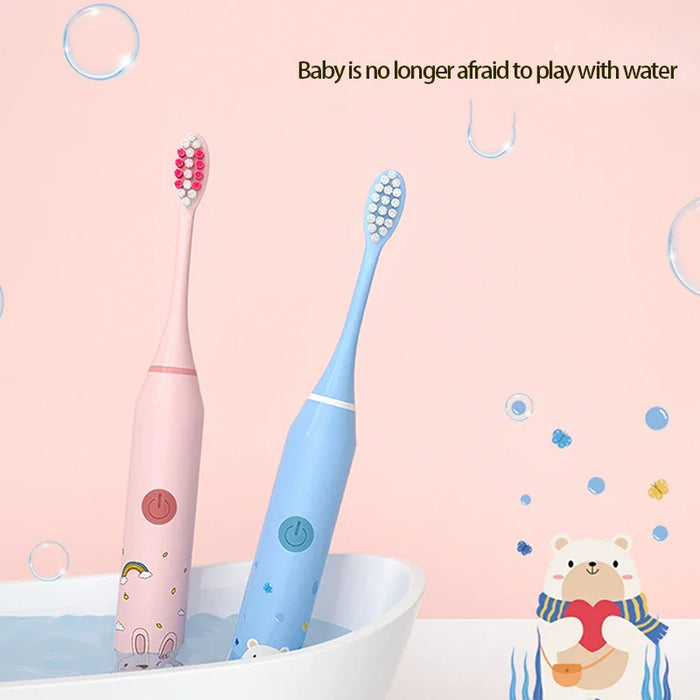 Rechargeable Toothbrush Cartoon Children Toothbrushes For 3-15 Year Old Kids Waterproof Electric Toothbrush