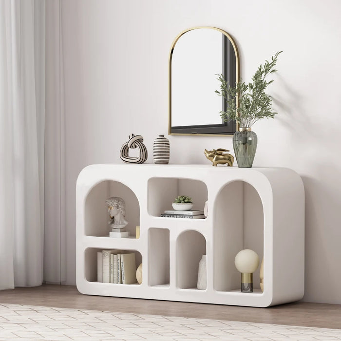 White entrance storage cabinet, simple modern storage cabinet, display decoration cabinet, cave cabinet storage shelf