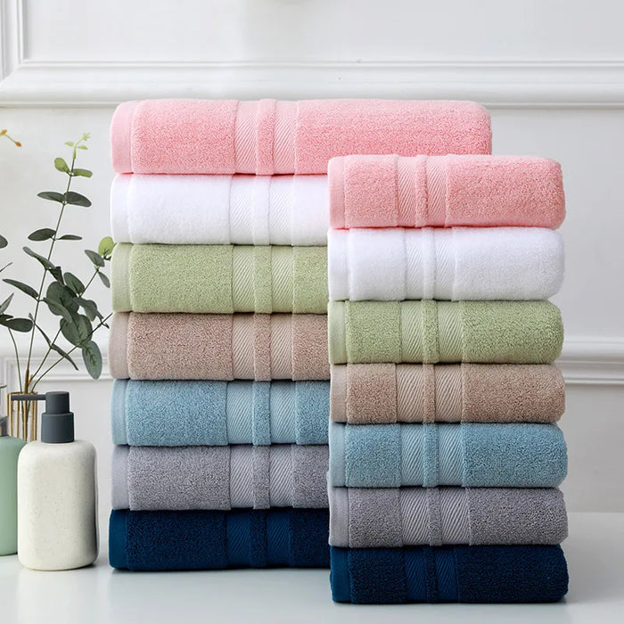 2/4/6PCS Bathroom Face Towel Set Men Grey 100% Cotton Premium White Bath Towel Set Women Suitable For Family Hotel Spa & Beauty