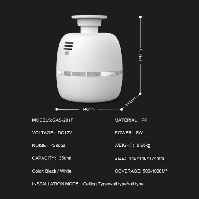 Large Area Fragrance Diffuser 1000m³ Ceiling Aroma Diffusor Auto Timer Function Device For Hotel Home Air Fragrant Atomizer