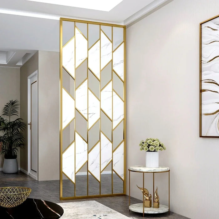 Stainless steel screen living room dining room block Nordic simple hollowed-out metal porch grille decoration partition wall
