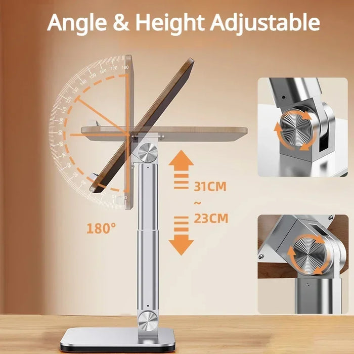 Eary Reading Stand 23-31cm Height Adjustable Tablet Stand Holder Desktop IPad Stand 180° Angle Adjustable Book Bracket