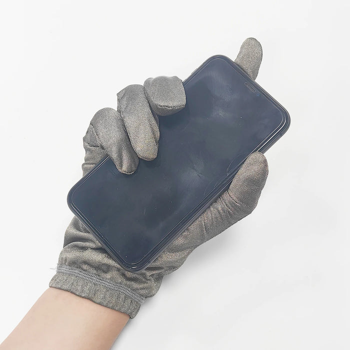 Silver Fiber Gloves Antistatic Conductive Material Screen Touch Mittens Antibacterial EMF Shielding Hand Protection