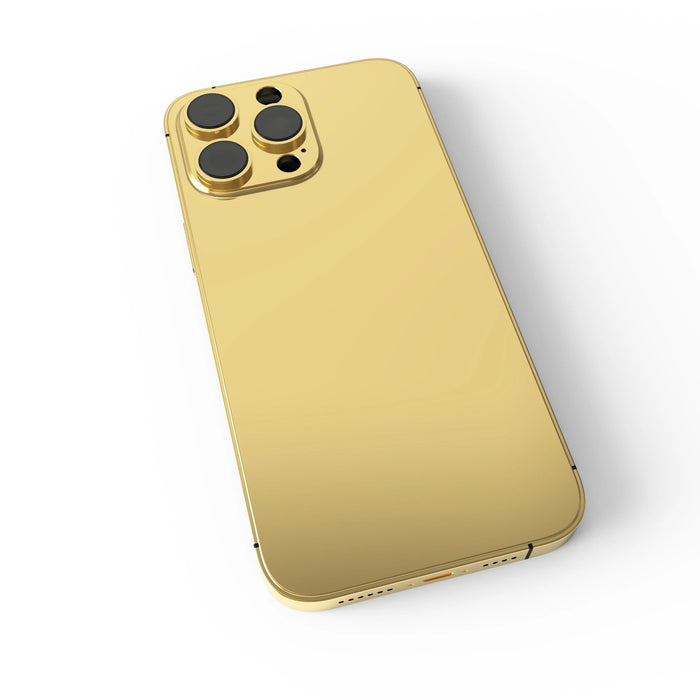 24K Gold Housing For iPhone 14 Pro Max Replacement Battery Cover For 14 Pro With Gold Side Button Back Shell Limited Edition