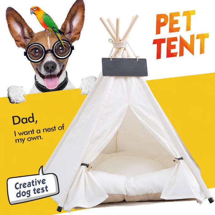 Amazon Hot Sale Folding Bed Sofa Wood Teepee Portable Dog Tent Pet Beds & Accessories for Dogs