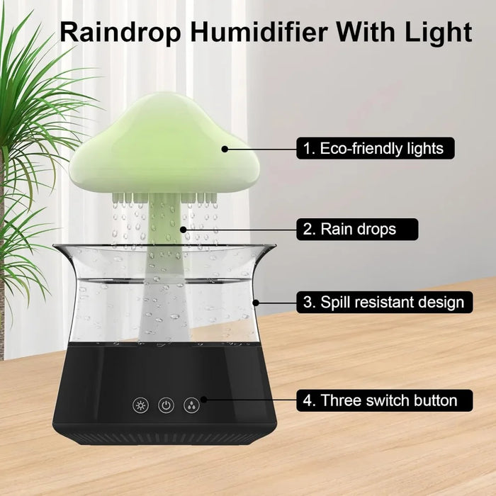 Cloud Rain Humidifiers for Bedroom & Large Room - Essential Oil Diffuser with 7 Colors LED Lights