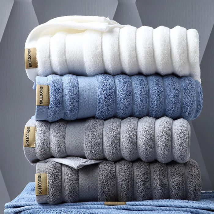 100% Cotton Towel Quality Face Bath Towels White Blue Grey Soft Feel Highly Absorbent Shower 1 Pcs Home Comfort Towel Bath Towel