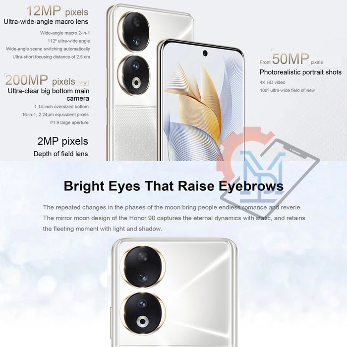 New Original HONOR 90 5G Mobile Phone 6.7 Inches 120Hz Screen Snapdragon 7 Gen 1 Camera 200MP Battery 5000mAh NFC Smartphone