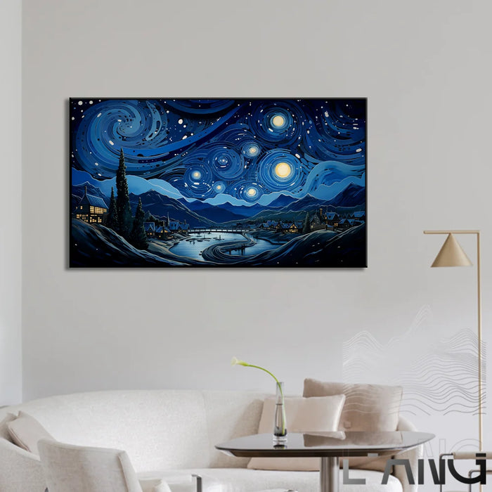 Homage to the master Van Gogh Starry Night canvas painting oil painting art abstract wall art living room decoration Home decor