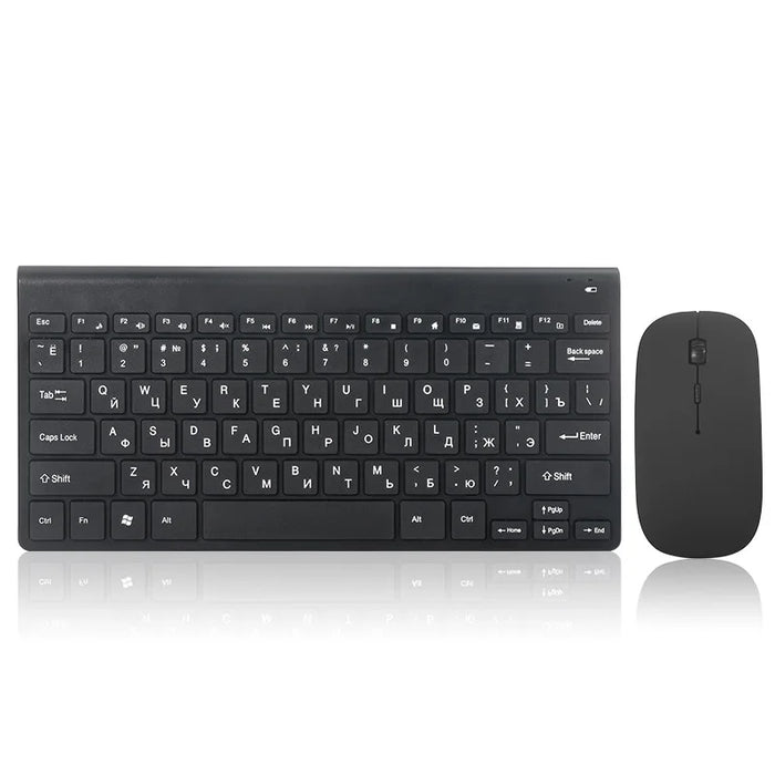 Russian Keyboard 78 Keys 2.4Ghz USB Office Wireless Keyboard Mouse Sets Mute Ergonomics Computer PC Laptop Keyboards RUS+English