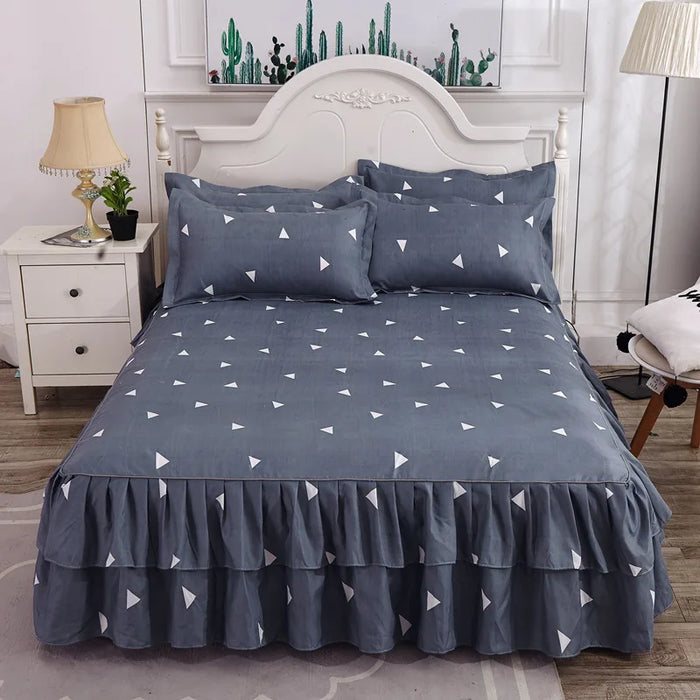 Luxury Linen Sheet Home Bedding Decoration Machine Double Bedspread Mattress Cover Home Pillowcase Bedding Set Bedsheet