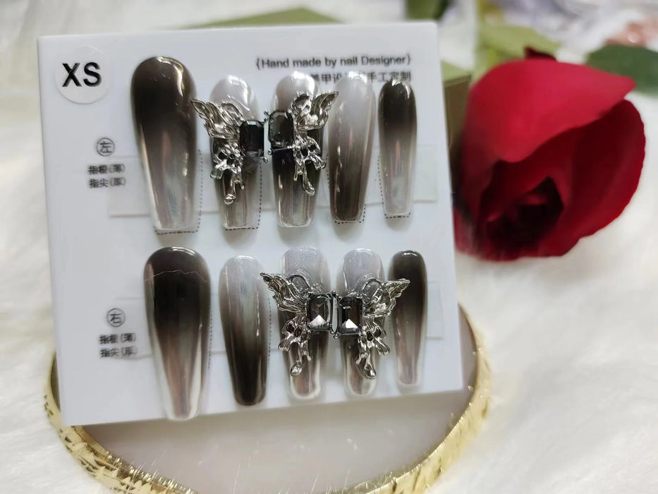 Hand-made LUXURY high quality European and American  Middle east amazing beautiful big butterfly  artificial nails