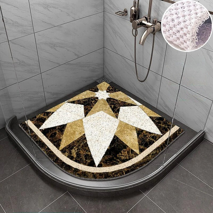 Light Luxury Shower Room Fan-shaped Mats Household Bathroom Accessories Cooling Bath Non-slip Pad Creative Bathroom Door Mat New