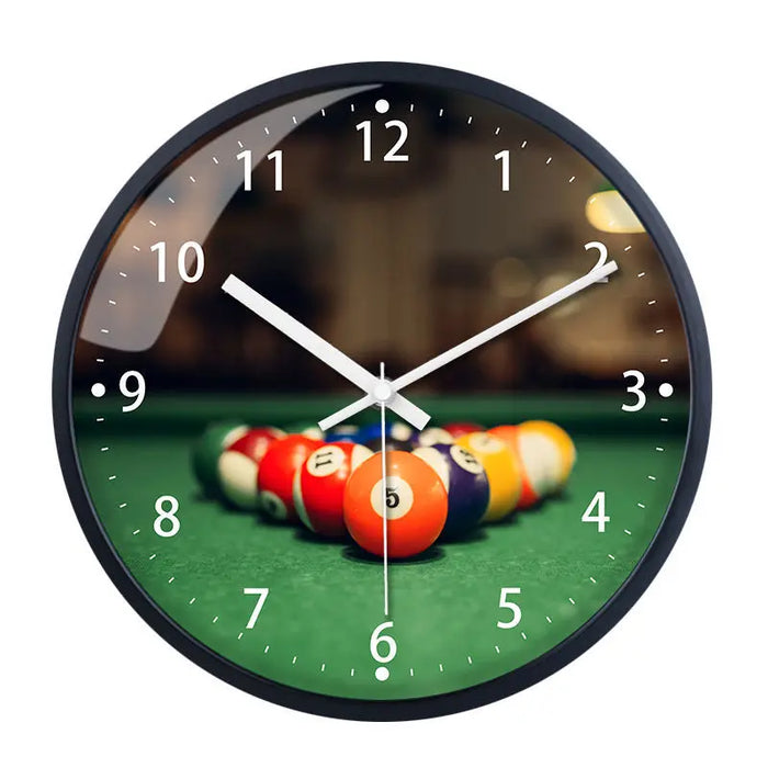 Billiard Room Decoration Wall Clock Household Modern Simplicity Billiard Hall Mute Round Clock Creative Club Hanging Decorations