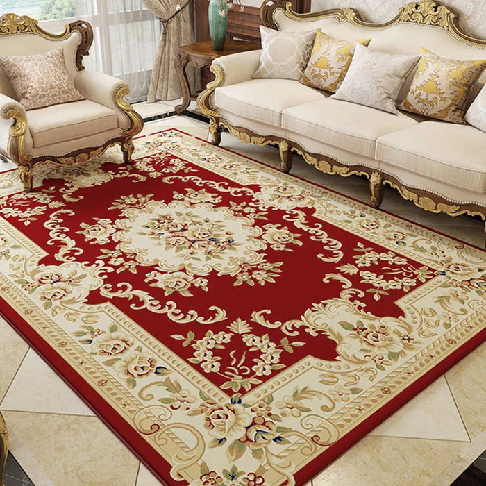 Retro Chinese Carpet Living Room Sofa Large Area Decorative Rugs Bedroom Bedside Luxury Court Classical Polyester Home Floor Mat