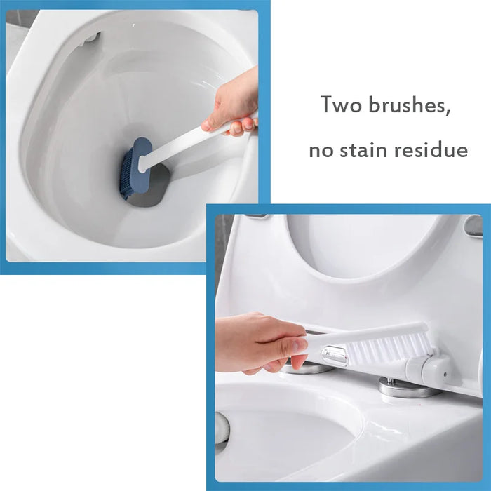 Silicone Soft Toilet Brush Set Free Punching Wall-mounted or Standing Home Household Cleaning Tools Bathroom Gadgets Accessories