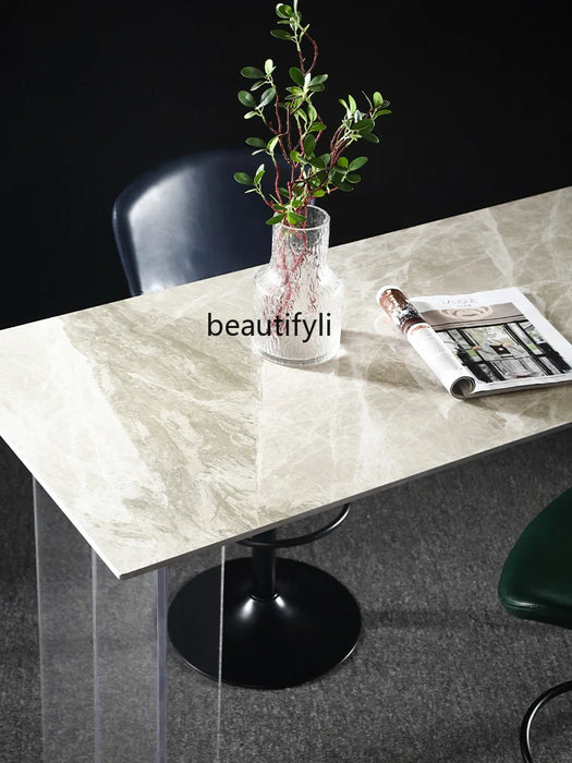 zqNordic Stone Plate Bar Counter Light Luxury Household Marble  Acrylic Modern Minimalist Living Room Partition Table