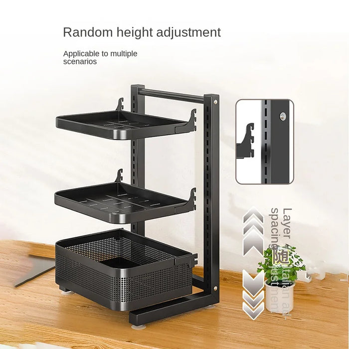 Vertical Countertop Kitchen Accessories Multilayer Pot Storage Shelf Adjustable Vegetables And Fruits Storage System