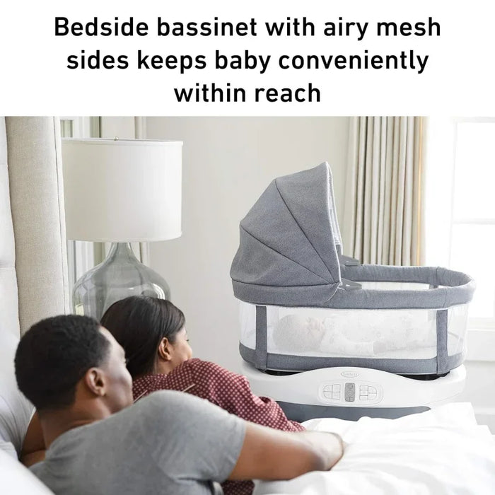 Graco Sense2Snooze Bassinet with Cry Detection Technology | Baby Bassinet Detects and Responds to Baby's Cries to Help Soothe Ba